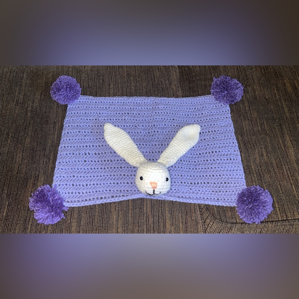 Purple Crochet Bunny Blanket